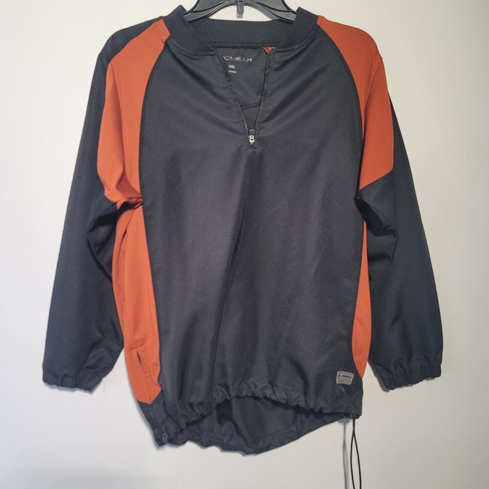 Boombaah Black Orange 1/4 Zip Pullover Jacket Windbreaker Youth XL Sport Jacket